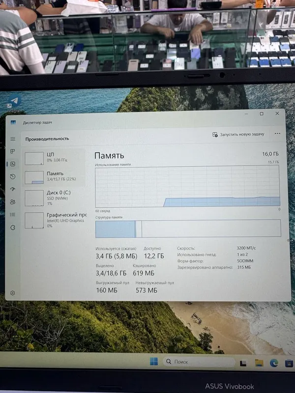 Asus vivobook i7-12700H 16/512 15.6 FHD Wv 5