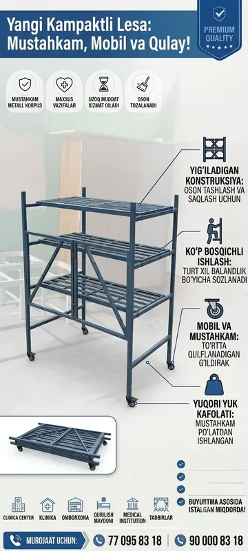 Kompakt Yig'iladigan Lesa – Mobil va Mustahkam / Ishlab chiqaruvchidan