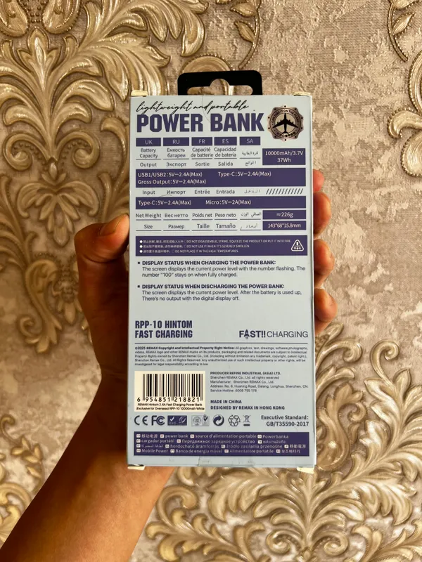Ulgurji powerbank 10000 mA·soat REMAX 3