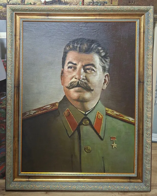 Картина Сталин холст масло старый
