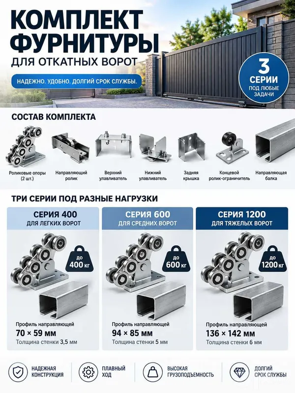 Surilma darvozalar uchun furnitura, darvoza roliklari Surilma darvozalar uchun furnitura, darvoza roliklari