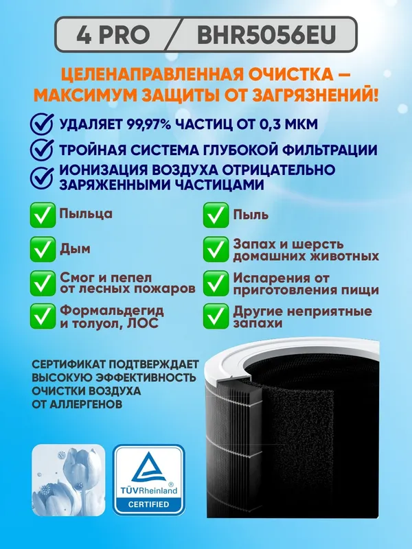Умный очиститель воздуха Xiaomi Smart Air Purifier 4 Pro (EU/Global), до 60 м², HEPA — фото 2