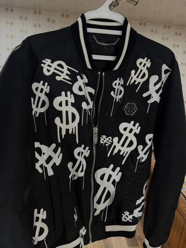 куртка PHILLIP PLAIN Jacket "white Money" In Black ориг