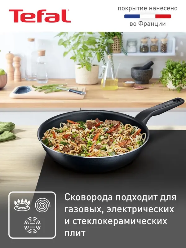 Глубокая сковорода вок Force 28 см с антипригарным покрытием (новый) — фото 3