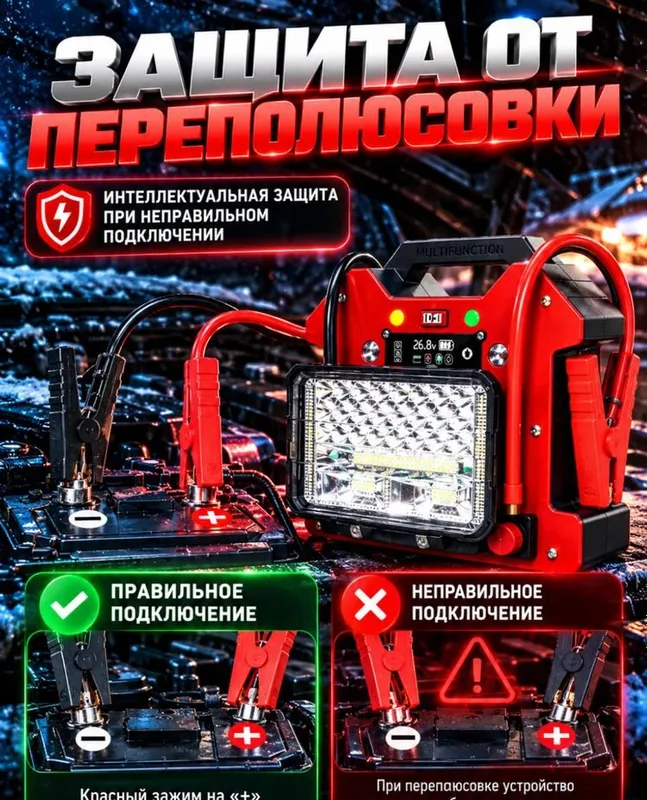 Автомобильное пусковое устройство. Портативный прикуриватель для автомобиля! 5