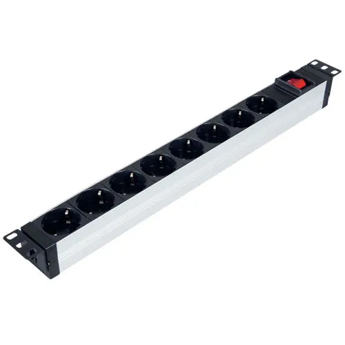 PDU 19" 1U gorizontal rozetka bloki, 8 ta uya PDU 19" 1U gorizontal rozetka bloki, 8 ta uya