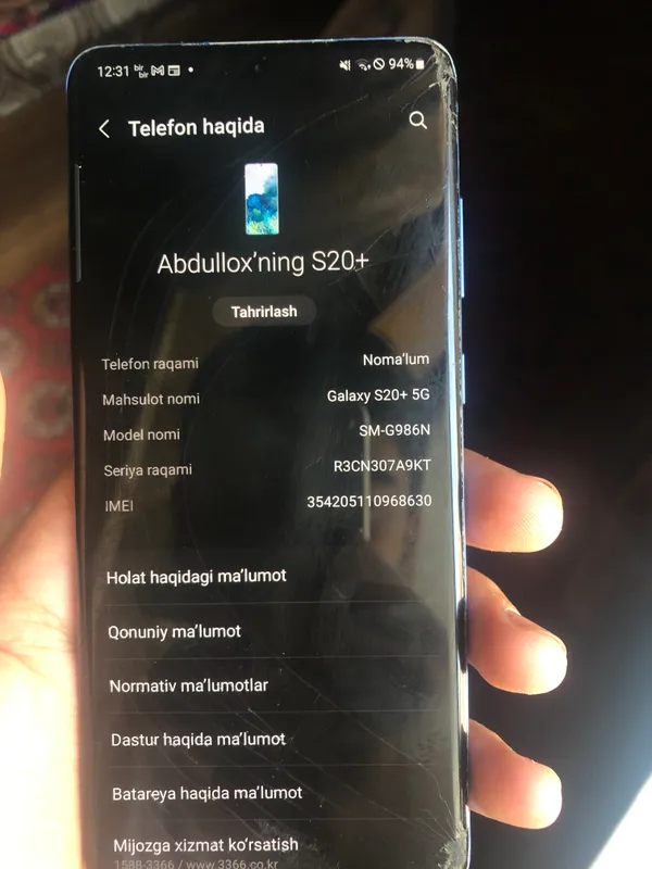 samsung s20+5g sotiladi sunnatiga otib beramz 3 samsung s20+5g sotiladi sunnatiga otib beramz 3