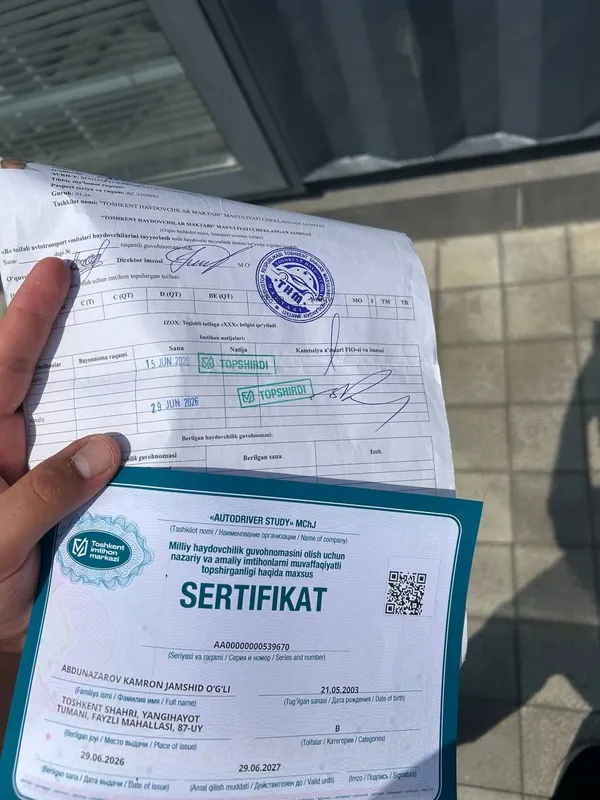Sifatli va arzon express avto testga tayyorlov kursi 1