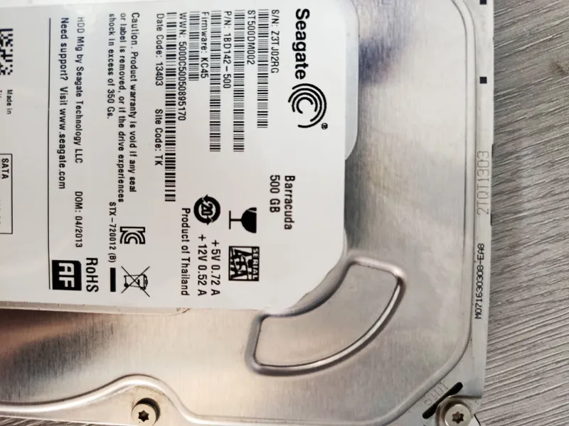 HDD Seagate Barracuda 500GB (7200 RPM) holati a'lo — фото 3