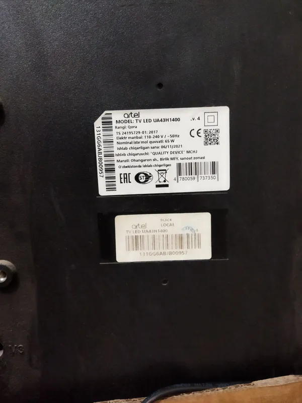 Tv Artel 43 smart holati yangi . 2 Tv Artel 43 smart holati yangi . 2