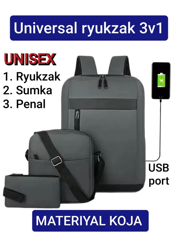 Universal ryukzak to‘plami 3v1 maktab, universitet 1 Universal ryukzak to‘plami 3v1 maktab, universitet 1