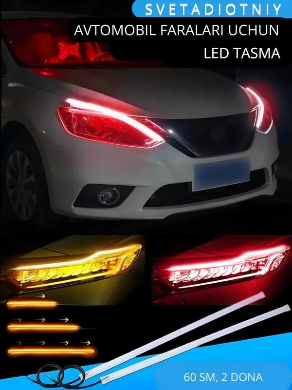 Avto led tasma 1 juft barcha mashinalar uchun | Dostavka bepul — фото 1