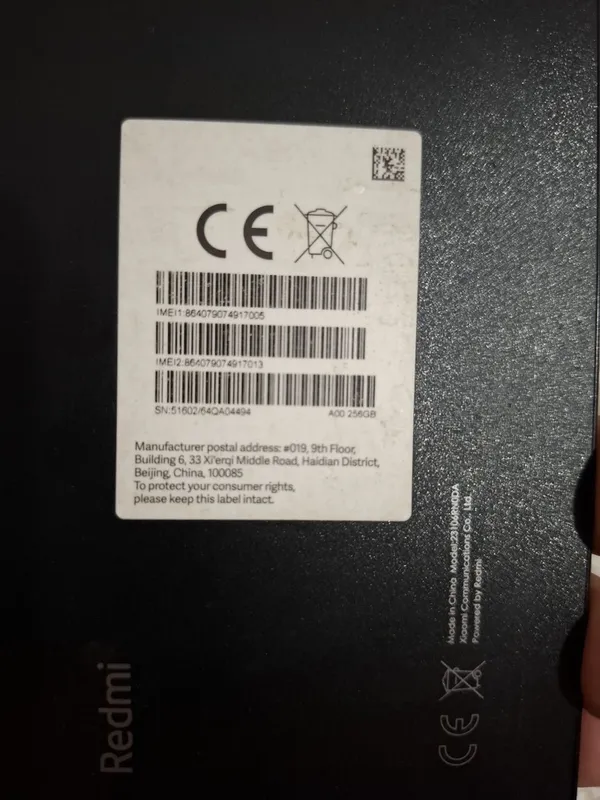 RedMi 13C karobka dakument bor 7 RedMi 13C karobka dakument bor 7