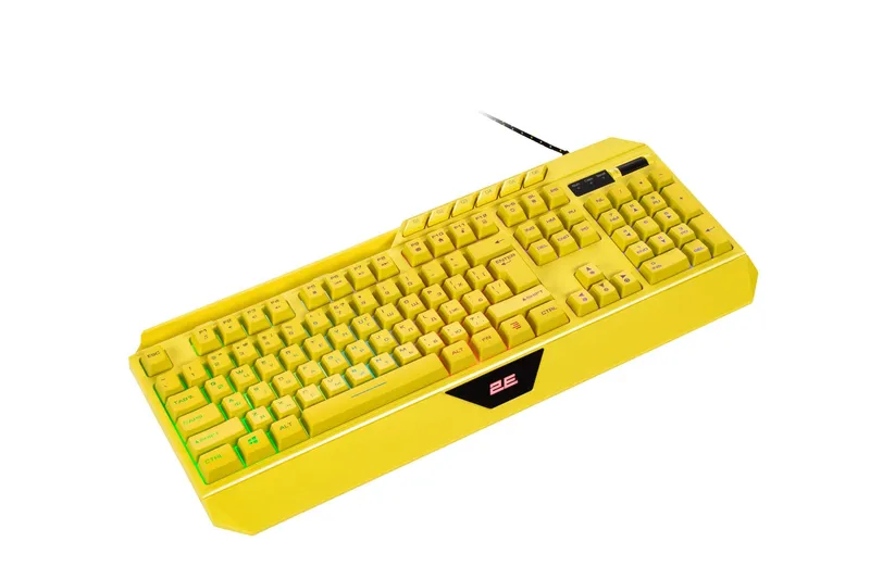 }Клавиатура мембранная 2E GAMING KG315 110key жёлтый — фото 1 }Клавиатура мембранная 2E GAMING KG315 110key жёлтый — фото 1