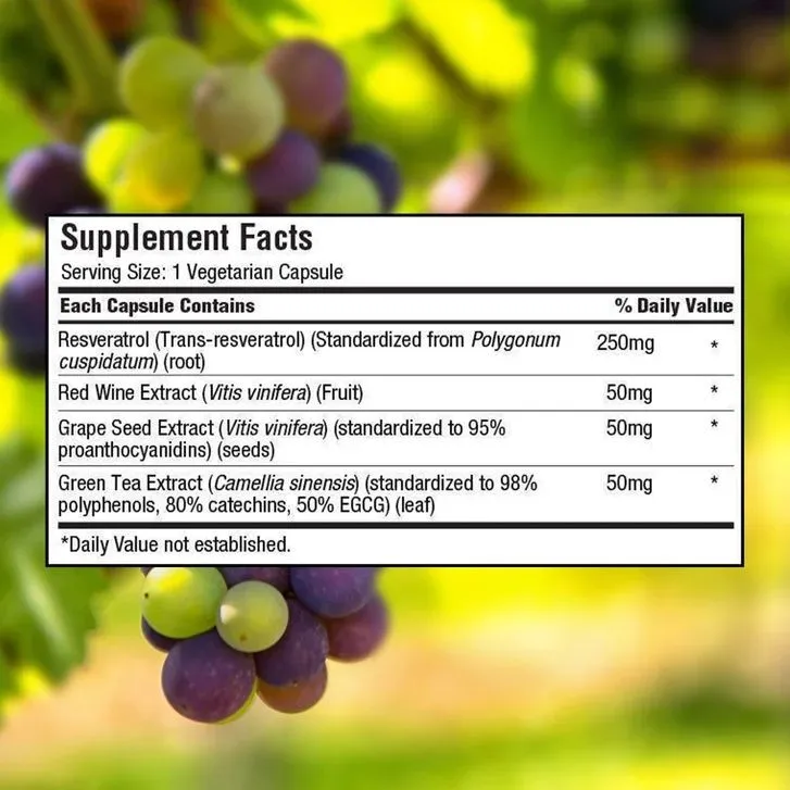 TruNature Resveratrol Plus 140 веганских капсул — фото 1