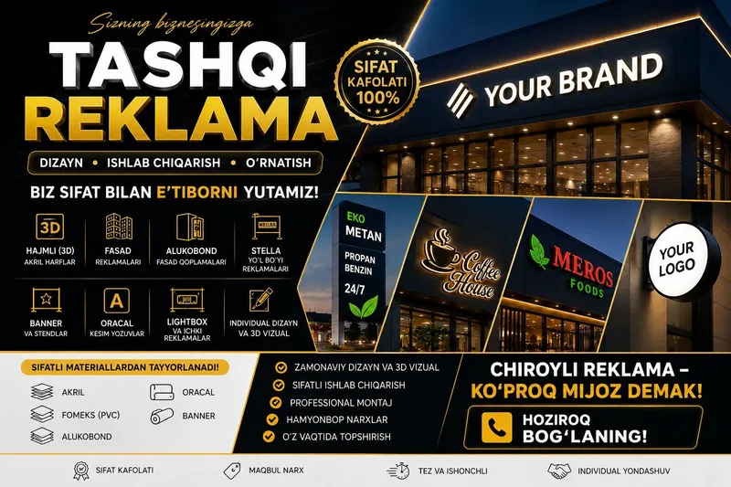 Narujnaya reklama, Tashqi reklama, Banner, Hariflar 6