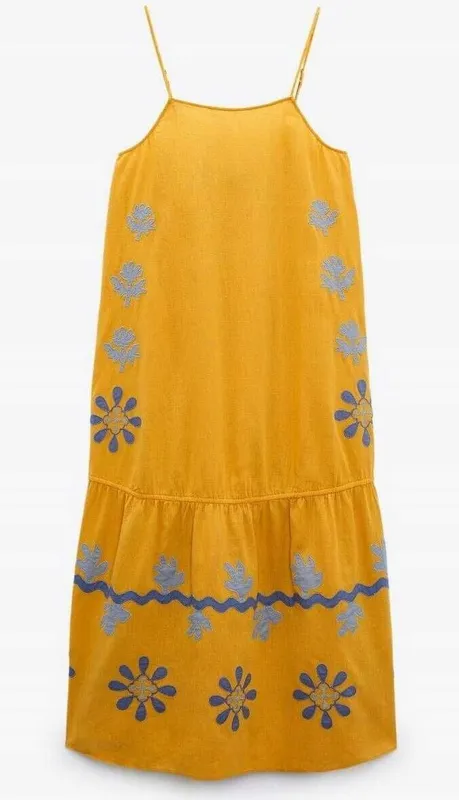 Новое платье - макси Zara Limited Edition с вышивкой M Доставка Беспла