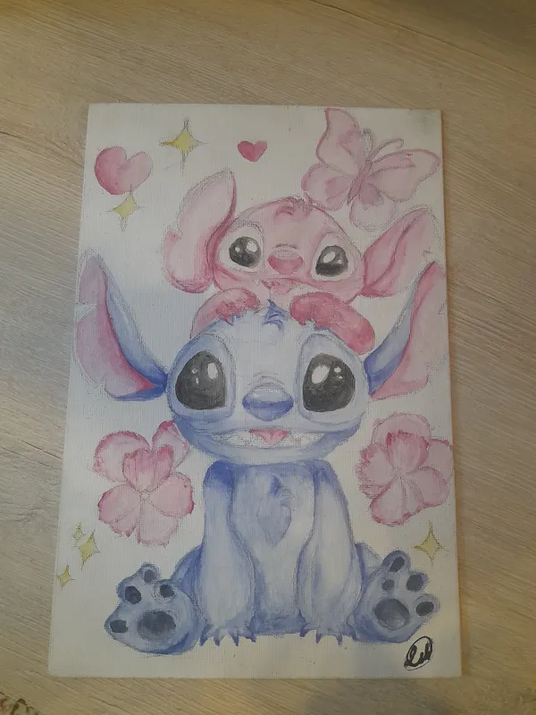 Картина Stitch, ручная работа на холсте 1 Картина Stitch, ручная работа на холсте 1