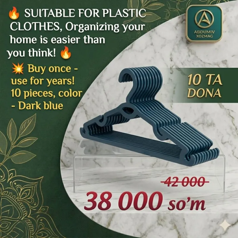 PLASTIK KIYIM ILGAK Tartibli bo'ling — фото 2