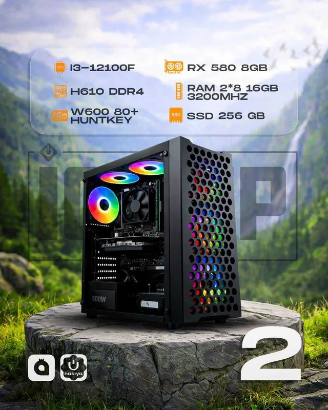 Byudjet gaming kompyuter i3-12100F / RX 580 8GB / 16GB / 256GB SSD