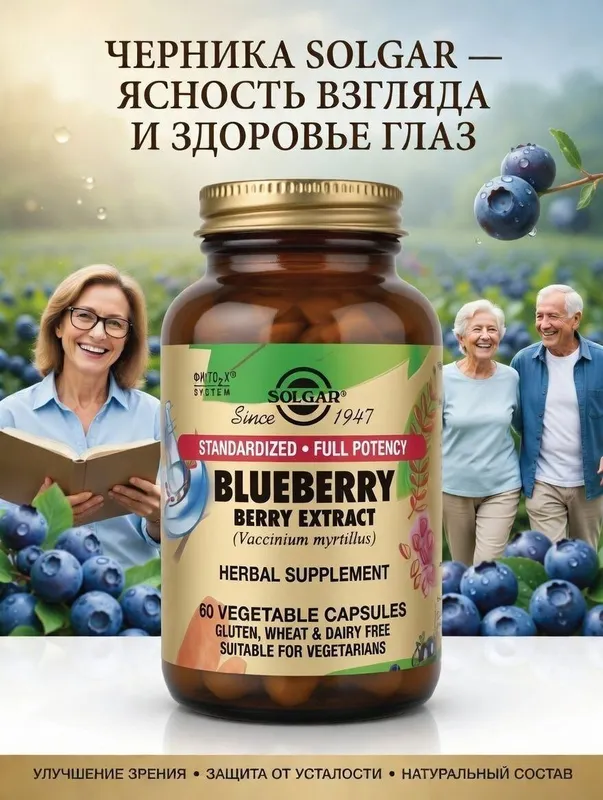 Solgar Bilberry Berry Extract- Экстракт ягод черники - это БАД для под