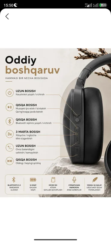 Simsiz va simli Bluetooth quloqchin 4 Simsiz va simli Bluetooth quloqchin 4