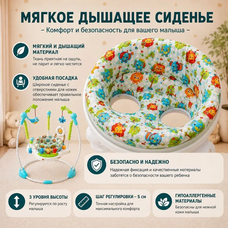 Детские прыгунки 3 в 1, музыкальный игровой центр 360 4
