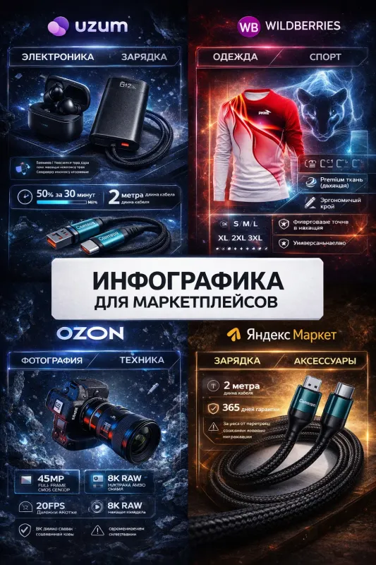 Дизайн карточек товара для Uzum Market