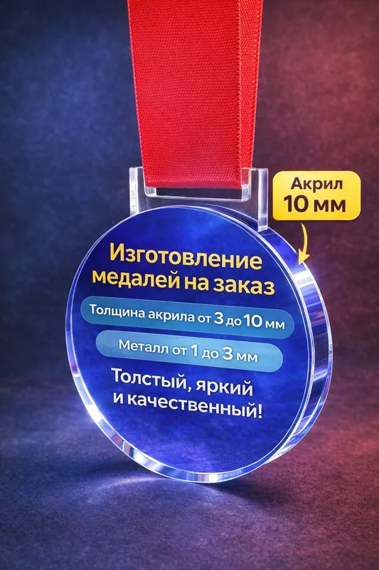 Медали на заказ Ташкент | Акрил, металл, УФ печать