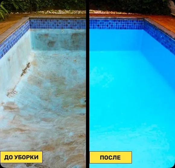 Чистка бассейна, промывка, обработка химикатами — фото 2