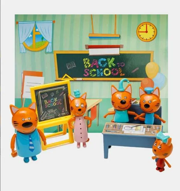 Детский игровой набор "Три Кота" школа, фигурки из мультфильма 2
