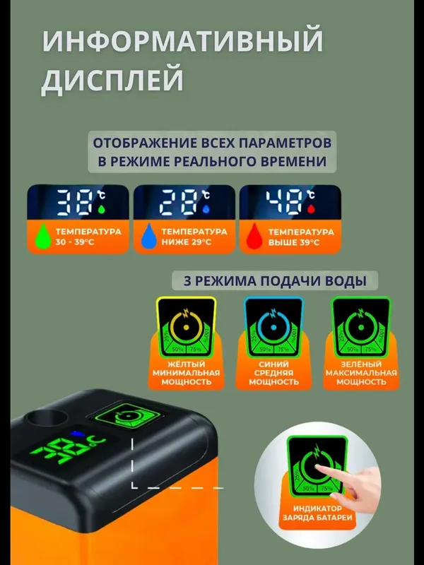 Портативный душ походный аккумуляторный для дачи — фото 2