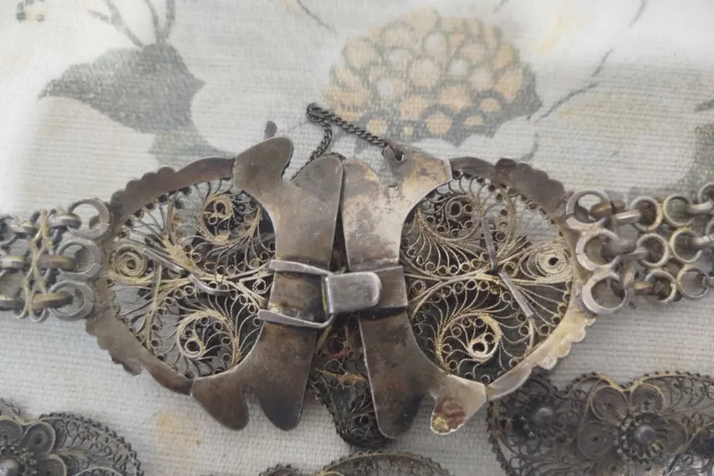 Продам старинный серебряный женский пояс 6