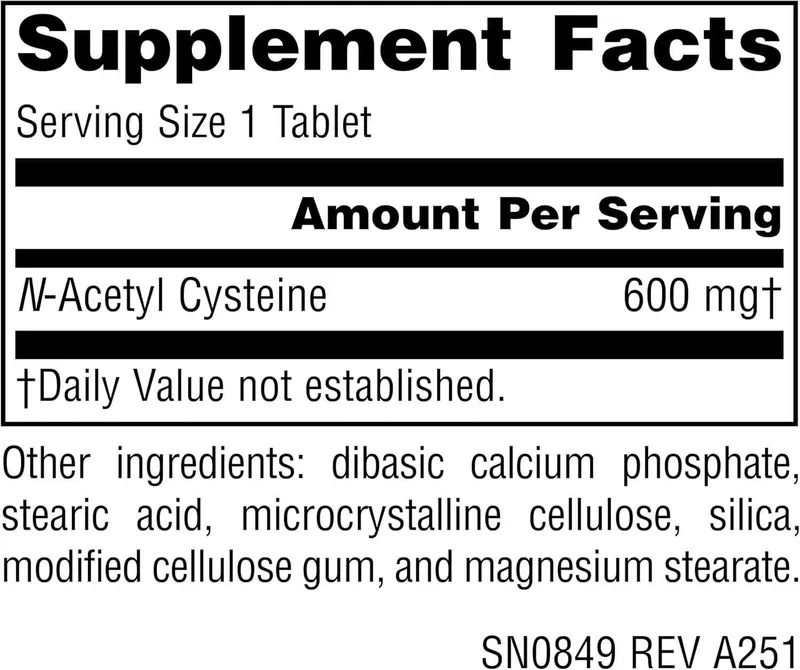 NAC ( НАК ) N-ацетилцистеин 600 мг Source Naturals N-Acetyl Cysteine — фото 1