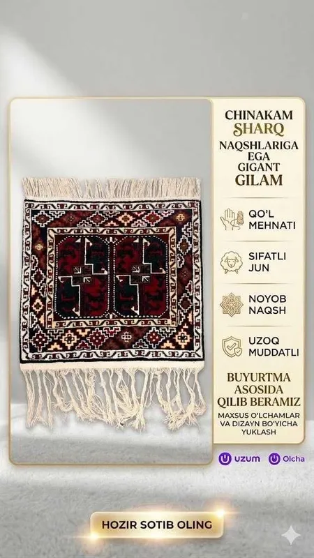Qo‘l mehnati bilan to‘qilgan milliy gilamlar — фото 2