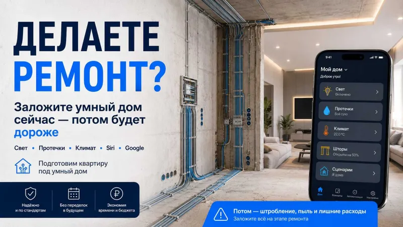 Умный дом под Apple Home и Siri — проект, монтаж, настройка — фото 4 Умный дом под Apple Home и Siri — проект, монтаж, настройка — фото 4