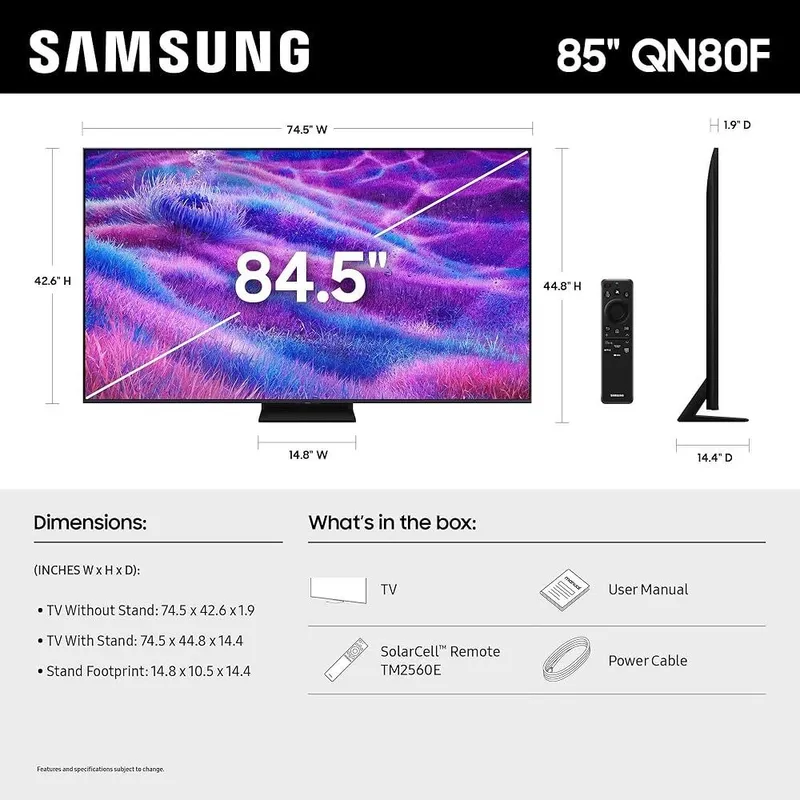 Samsung Neo QLED QN70F/QN80F 85" 4K 144Hz, Neo Quantum HDR (2025) — фото 3