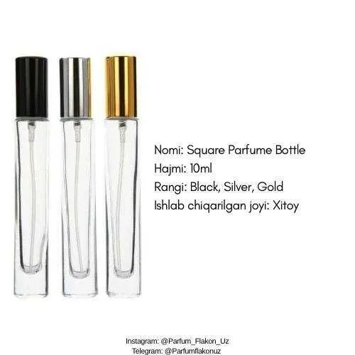 Parfyum flakon, Paryum idishi, Atomayzer, Kvadrat 10ml