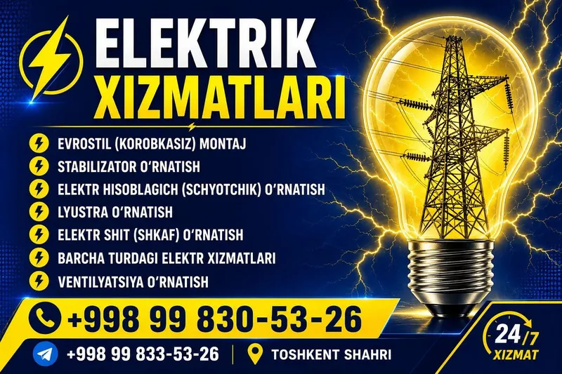 Elektrik xizmati 24/7 Elektrik xizmati 24/7