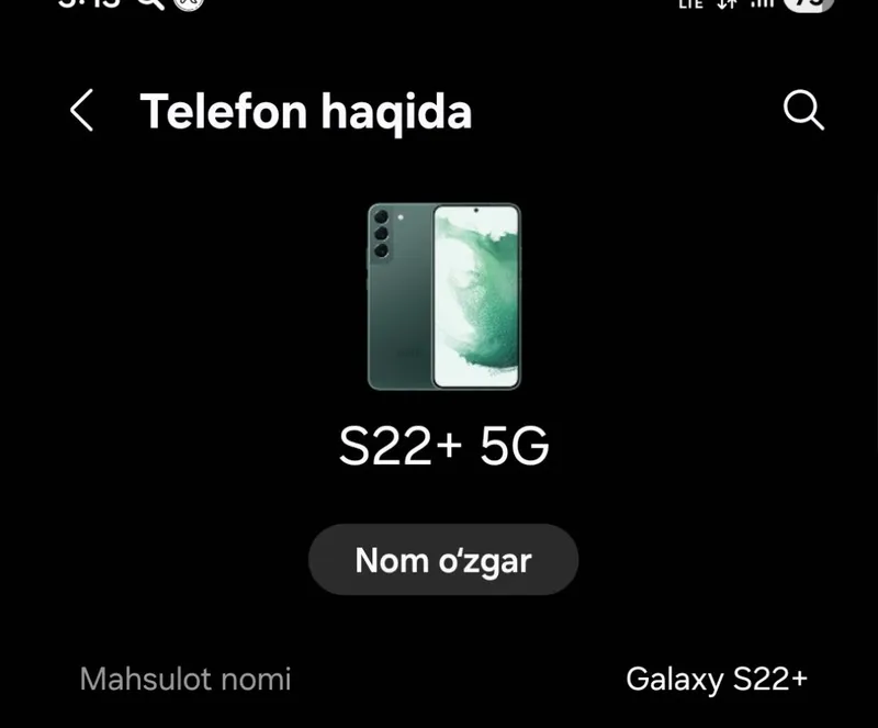 samsung s22 plus 5G 256GB xotira