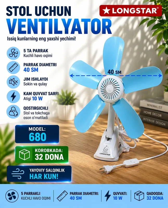 Ventilyatorlar osma va stoykali kelishilgan narxlarda — фото 2