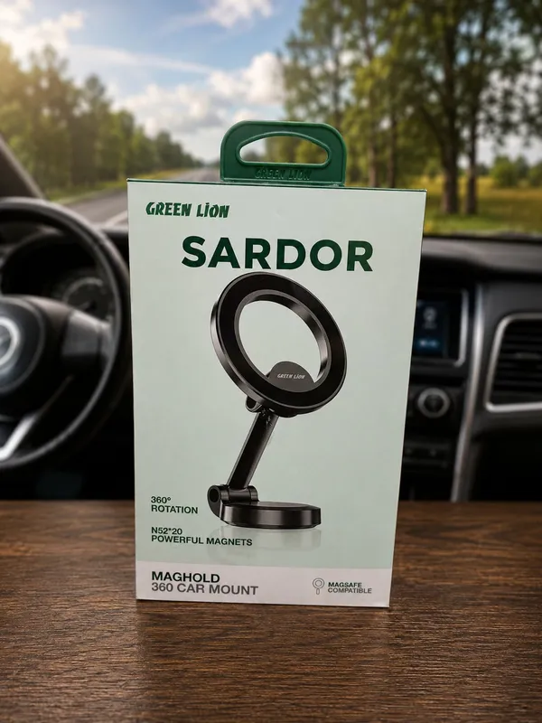 Maghold 360' car mount.green lion