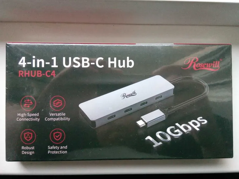 высокоскоростной USB-C Hub Rosewill 4 в 1 1 высокоскоростной USB-C Hub Rosewill 4 в 1 1