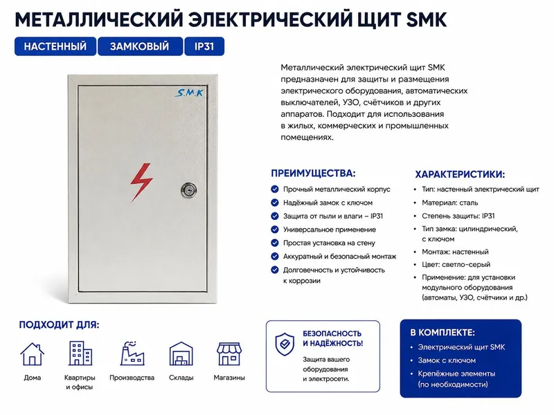 Металлический электрический щит SMK Металлический электрический щит SMK