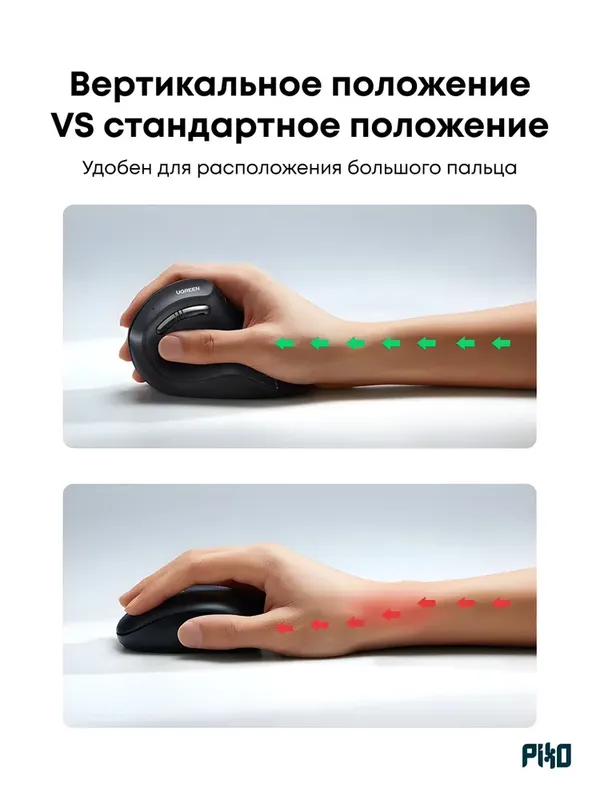 UGREEN Вертикальная беспроводная мышь — фото 4