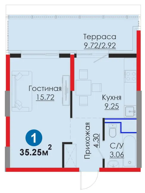 УНИКАЛЬНАЯ  1 комнатная, Мирабад , Ключи сразу! — фото 7