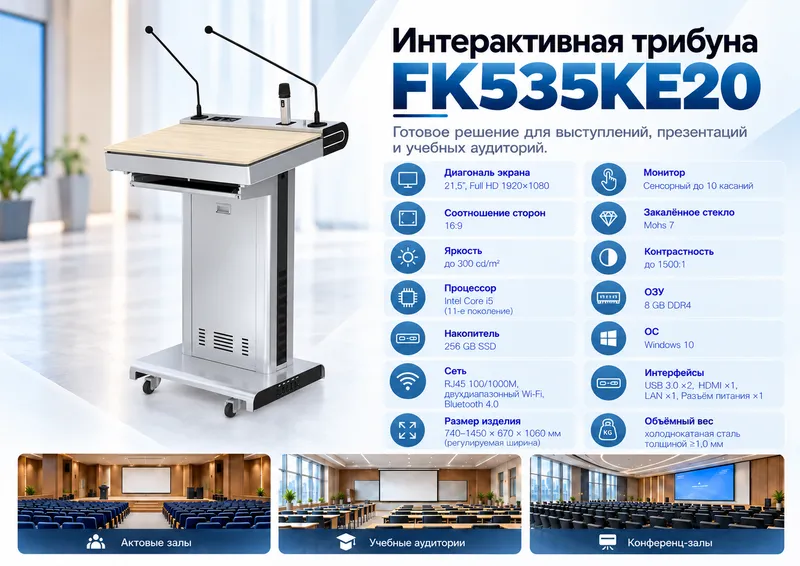 Интерактивная трибуна для актового зала и аудитории 5