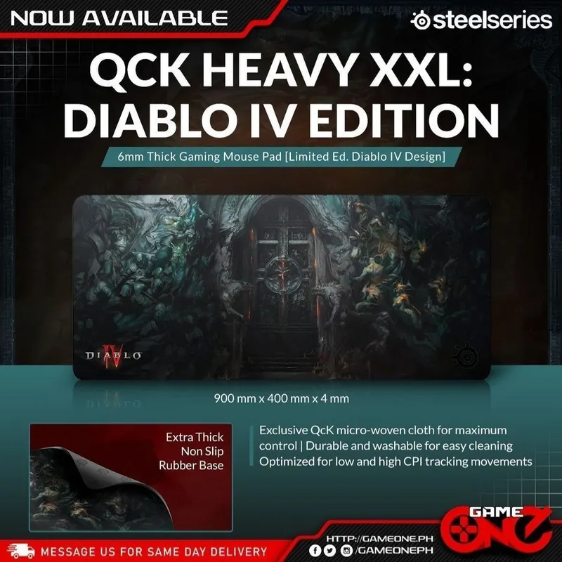 Оригинал! Коврик Steelseries qck heavy xl Diablo (размер 900×400×4мм)