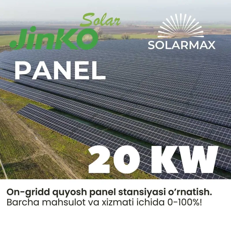 20 kW quyosh panel stansiyasi / Солнечная панель мощностью 20 кВт