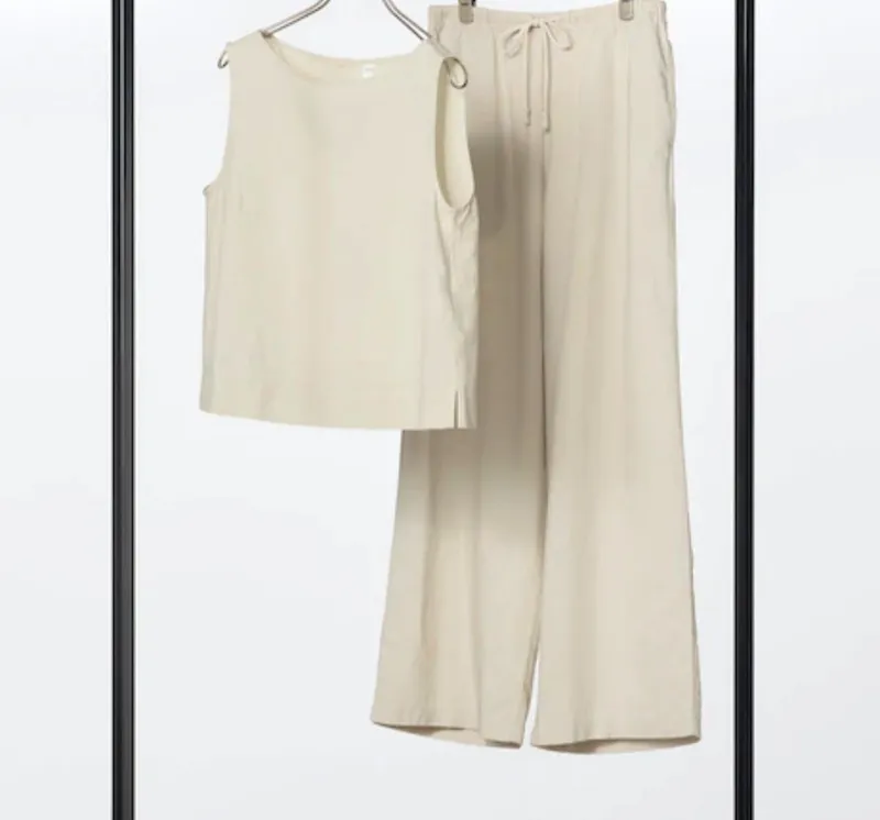 Эта бежевый костюм на лето из смеси льна и вискозы от Uniqlo Япония 3